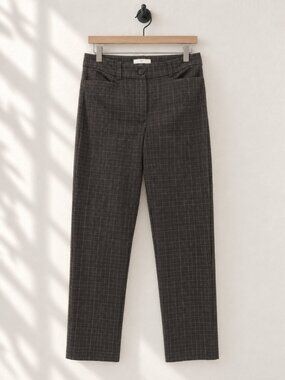 🇨🇦 UP! Dress Pants, Warm Charcoal Plaid, Size 4